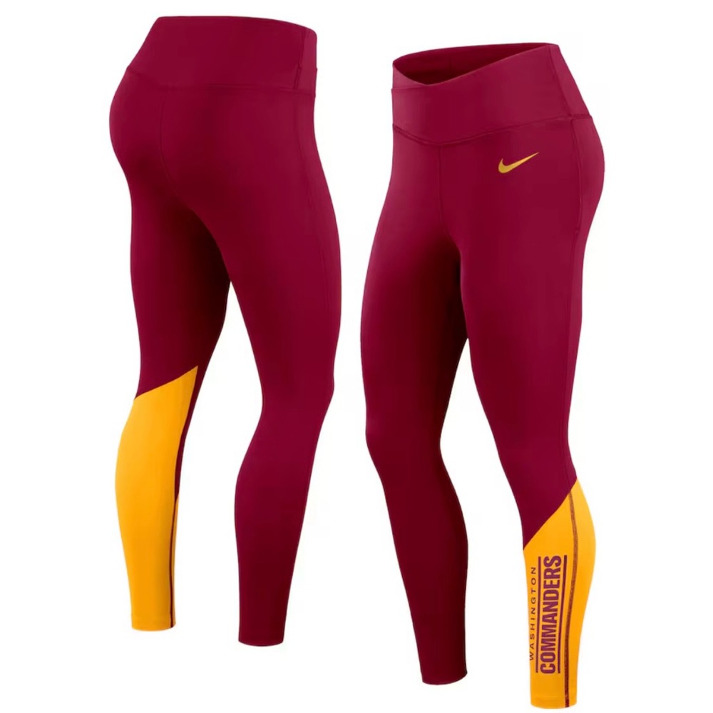 Women's Nike Burgundy/Gold Washington Commanders 7/8 Performance Leggings